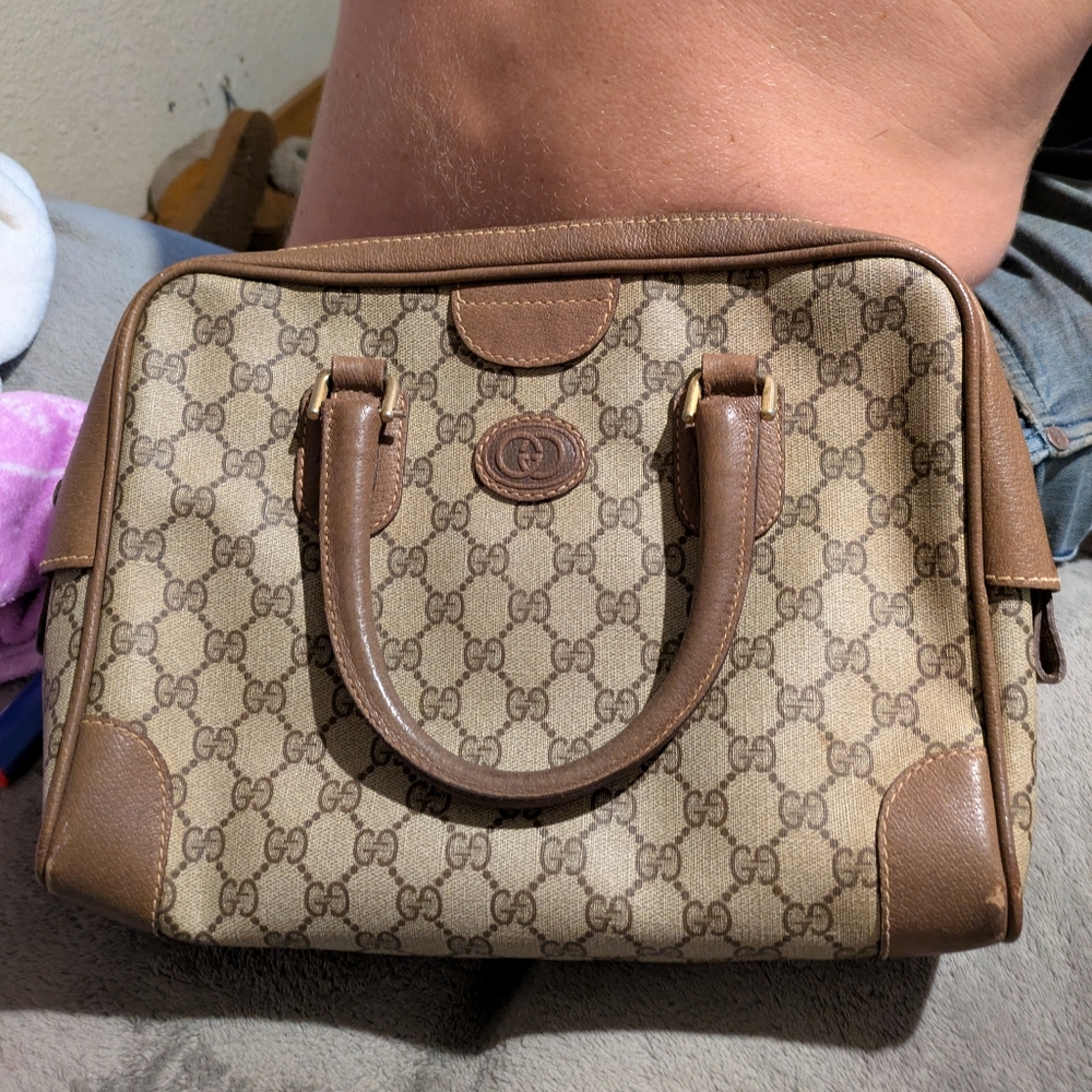 Vintage 80s Gucci Brown Monogram Bag